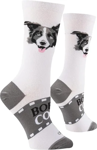 Vista 3 de Cool Socks Border Collie - Calcetines divertidos para mujer, talla 5-10, Collie de la Frontera