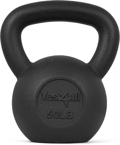 Vista 18 de Yes4All Pesa rusa de hierro fundido, pesas rusas para entrenamiento de fuerza 5-80 libras (5, 10, 15, 20, 25, 30, 35, 40, 45, 50, 60, 70, 80 libras)