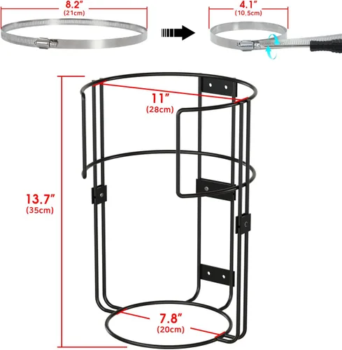 Vista 7 de J JACKCUBE DESIGN Soporte vertical de metal resistente para almacenamiento de bolas, soporte de bola organizador, montaje en pared o poste