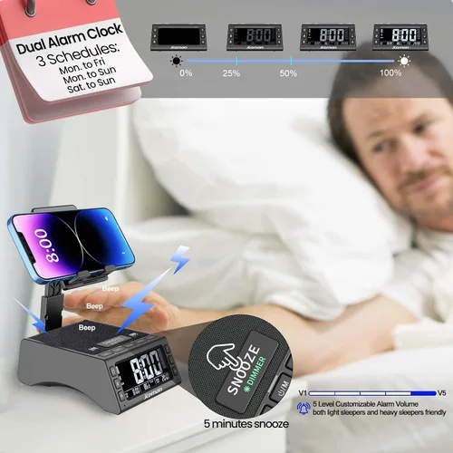 Vista 3 de JTEMAN Regalos para hombres y mujeres, soporte para teléfono celular con altavoz Bluetooth inalámbrico, accesorios de cocina ajustables Cool Tech