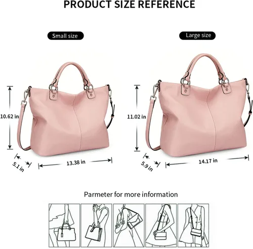Vista 3 de Bolso Kattee para mujer de cuero suave, bolso cruzado superior y bolsos de mano