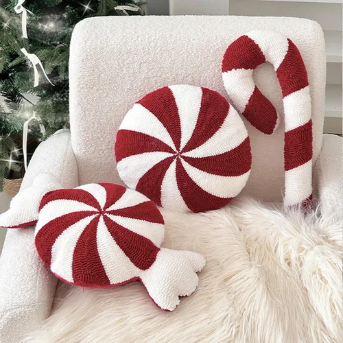 Vista 6 de Fundas de almohada de Navidad con forma de bastón, relleno en forma de bastón, para sofá, cama, sofá, sala de estar, 7.87 x 19.68 pulgadas