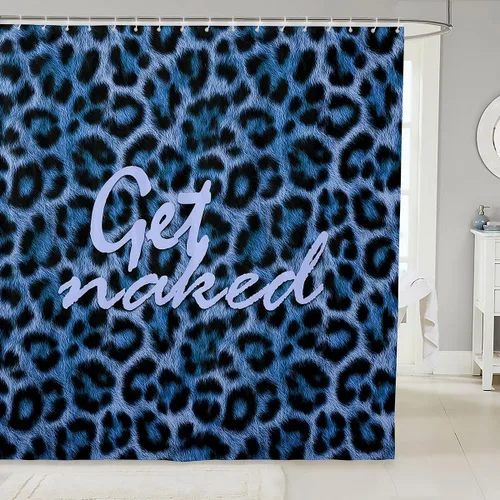 Vista 12 de Feelyou Leopard Print Lips Shower Curtain for Bathroom Decor Cheetah Print Bath Curtain Kissing Lips Bathroom Accessories Waterproof Polyester