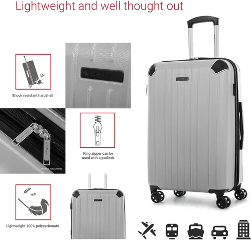 Vista 2 de Swiss Mobility PVG Collection - Juego de equipaje rígido de 3 piezas, maletas expandibles con ruedas giratorias de 360 grados, mango retráctil
