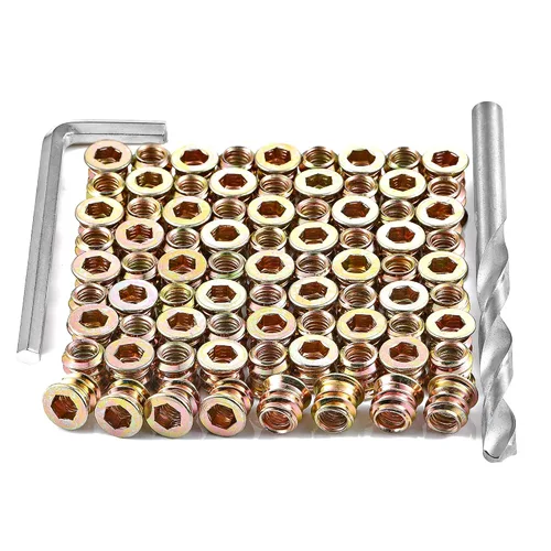 Vista 7 de 160 piezas de 1/4 pulgadas - 20 insertos de rosca para tornillos de metal, surtido de insertos de tuerca hexagonal - conector de fijación de pernos