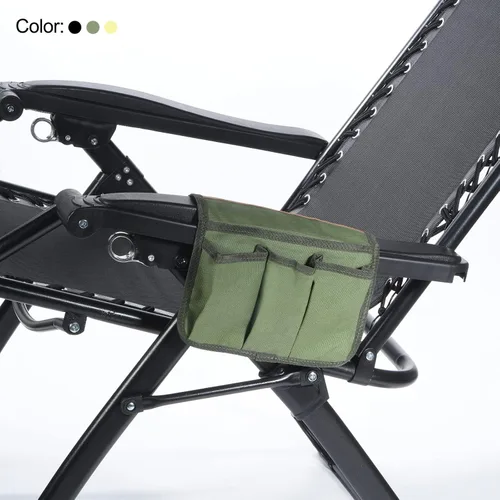 Vista 7 de PATIKIL Organizador de reposabrazos para silla, sillas plegables para exteriores, reposabrazos, revistas laterales, bolsa de aperitivos, bolsa