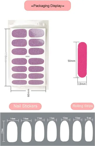 Vista 5 de Regalos para el Día de la Madre, 8 hojas de calcomanías elegantes de esmalte de uñas y 3 piezas de lima de uñas, tiras autoadhesivas para arte