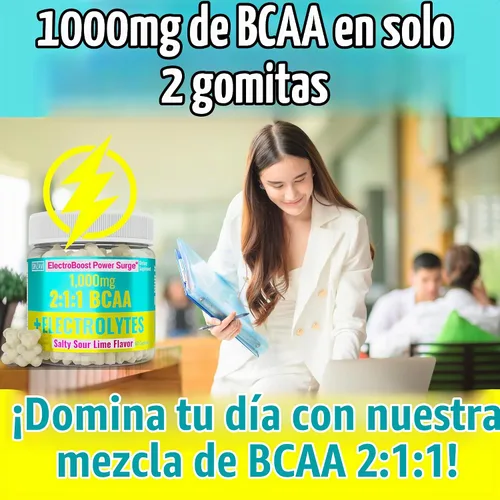 Vista 3 de SHIZAM Gomitas BCAA de electrolitos: masticables energéticos con electrolitos aminoácidos de cadena ramificada Sal de potasio y sodio