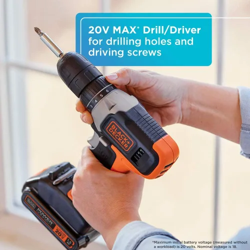 Vista 5 de beyond by BLACK+DECKER Kit de herramientas para el hogar con taladro/destornillador de 20 V máximo, 83 piezas (BDPK70284C1AEV)