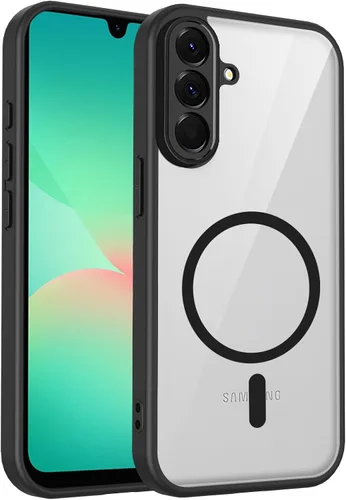 Vista 661 de Funda magnética transparente compatible con Xiaomi 17T, color negro 2 en 1 PC + TPU cubierta de teléfono a prueba de golpes, carcasa protectora