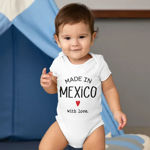 Vista 3 de Made In Mexico Baby Bodysuit, Funny Made In Mexico Outfit, Anuncio De Embarazo, Size 0-3 Months