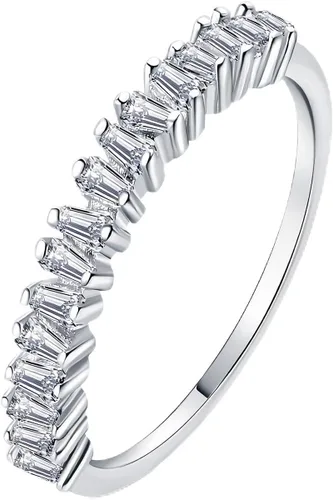 Vista 9 de JewelryPalace 925 Sterling Silver Rings for Women Stackable Wedding Bands A-3Pcs-Latón