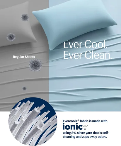 Vista 6 de REST Compre 2 OBTENGA 35 por ciento de descuento: Evercool Comforter Plus 3PC Starter Sheet Bundle, en azul claro, tamaño King
