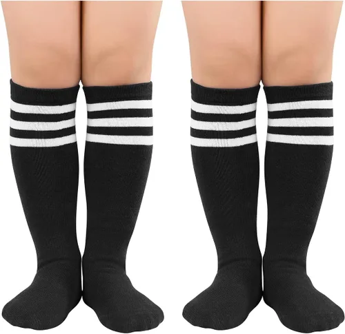 Vista 26 de Century Star Calcetines de fútbol de algodón para niños y jóvenes, calcetines de tubo suave, hasta la rodilla, calcetines deportivos largos