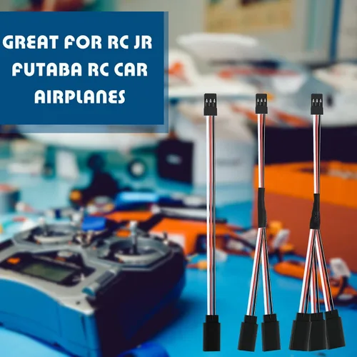 Vista 4 de Eccliy Cable de extensión servo de 15 piezas, conector Y de 3 pines, divisor de enchufe macho a hembra, servo adaptador de extensión compatible
