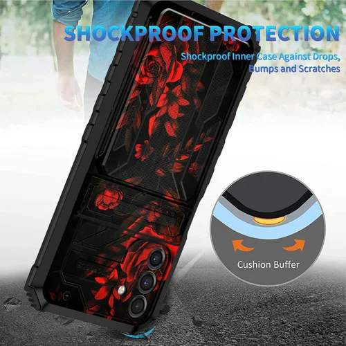 Vista 3 de Funda tipo cartera para Samsung Galaxy A13 5G con tarjetero desmontable (capacidad de 3 tarjetas de crédito) Soporte Kickstand Funda resistente a