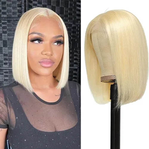 Vista 17 de UTIDE Peluca de cabello humano lacio de 5 x 5 pulgadas, peluca frontal de encaje frontal transparente HD de 150 %, peluca frontal corta y recta de 5