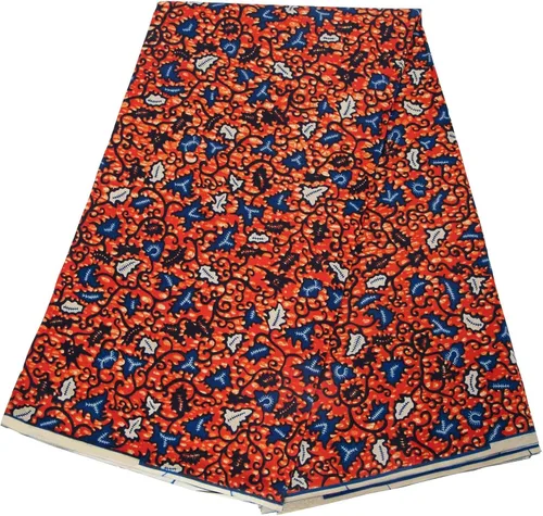 Vista 8 de Tela de algodón africana de la impresión de la cera de Ankara de 6 yardas usada para el material de costura