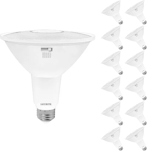 Vista 12 de LUXRITE PAR38 Foco LED de inundación, equivalente a 90 W, 5 colores seleccionables 2700K-5000K, 1200 lúmenes, 13 W, foco LED regulable