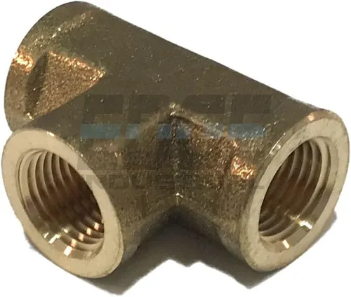 Vista 2 de TEE de latón forjado hembra 1/8" NPT FNPT combustible/aire/agua/aceite/gas WOG (cantidad 10)
