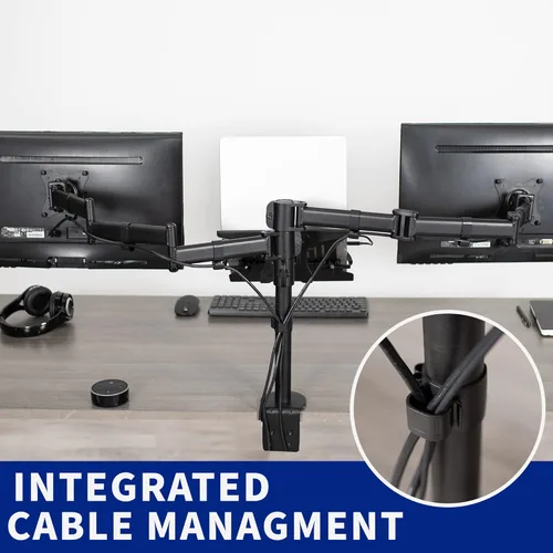 Vista 8 de VIVO Soporte para monitor dual + portátil para pantallas de 13 a 27 pulgadas y portátiles de 10 a 15.6 pulgadas, visualización de pantalla triple