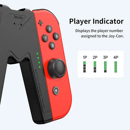 Vista 5 de Switch Joy-Con - Agarre de carga compatible con Nintendo Switch y modelo OLED, cargador de controlador Joy-Con con interruptor en forma de V