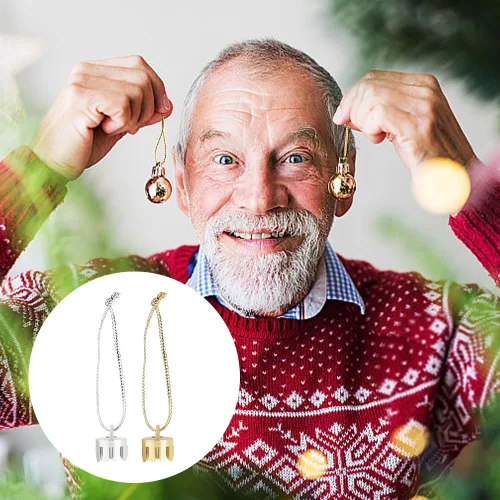Vista 7 de WEBEEDY 400 piezas de adornos de Navidad, tapas de adorno doradas y plateadas, reemplazo con cuerdas de colgador, juego de cordón para decoración