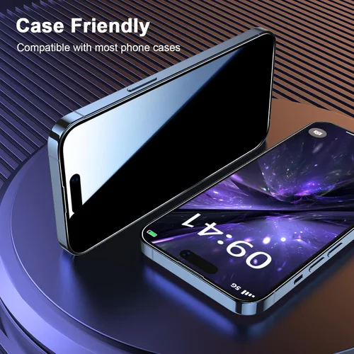 Vista 6 de Paquete de 2 protectores de pantalla de privacidad para iPhone 13 Pro Max /14 Plus [kit de alineación automática] vidrio templado, protección