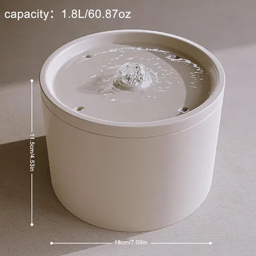 Vista 8 de Fuente de agua de cerámica para gatos de 60.87 oz/1.8 L, dispensador automático súper silencioso para beber mascotas con 7 filtros de repuesto