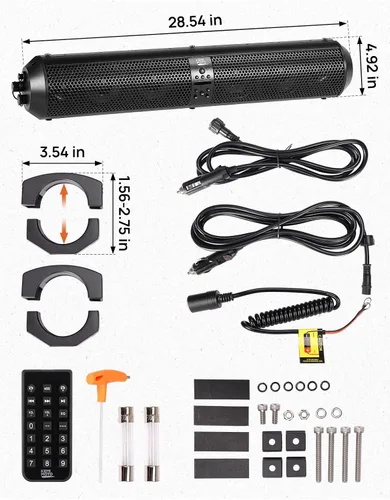 Vista 8 de KEMIMOTO Barra de sonido UTV de 28 pulgadas, altavoz para carrito de golf compatible con Bluetooth, IPX5 impermeable ATV barra de sonido compatible