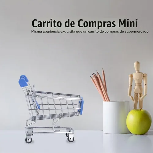 Vista 2 de Dpofirs Mini carrito de supermercado, carrito de compras, carrito de supermercado, mini carrito de compras, mini juguete de almacenamiento