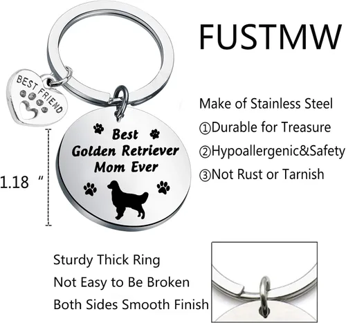 Vista 3 de FUSTMW - Llavero con texto Best Boxer Boston Terrier