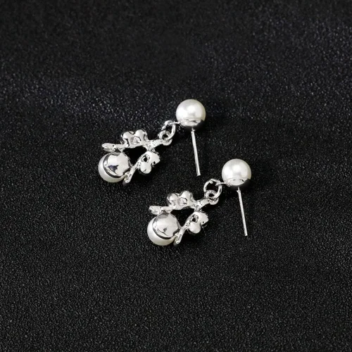Vista 5 de Collar multicapa de perlas de imitación exageradas+pulsera+arete Collar de perlas grande Conjunto de joyas de boda para mujeres y niñas