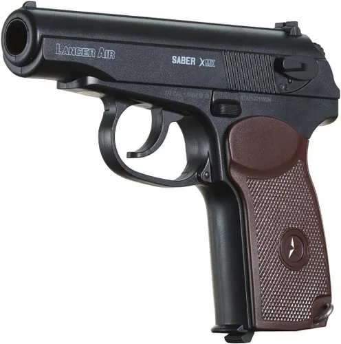 Vista 3 de Lancer Tactical Pistola de aire Saber XMK CO2 pistola de aire Makarych - 390 FPS con alta presión 0.42 oz y bolsa de metal BB- Paquete de 5