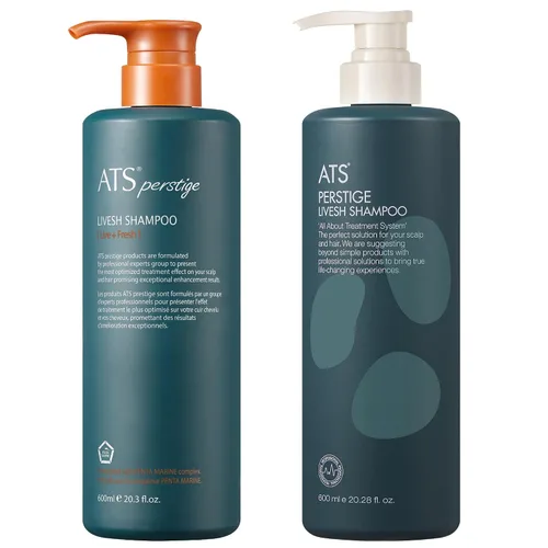 Vista 2 de ATS Perstige Livesh Champú, 20.3 fl oz, 20.29 onzas líquidas, champú refrescante, sin silicona para pérdida de cabello y crecimiento