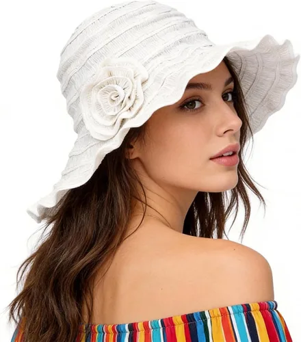 Vista 10 de FORBUSITE Sombreros de sol plegables vintage para mujer, para playa, jardín, viajes, protección UV Gs013-beige