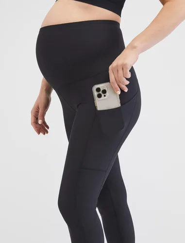Vista 3 de Motherhood Maternity womens Performance Active Over the Belly and Post Partum Leggings