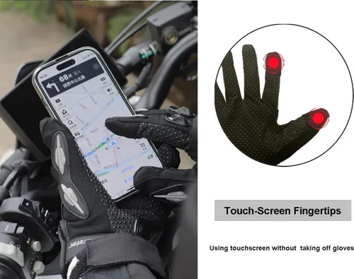 Vista 5 de OUNIXUE Guantes de motocross para hombres y mujeres, guantes de motocross para pantalla táctil, dedos completos, antideslizantes, MX MTB ATV BMX