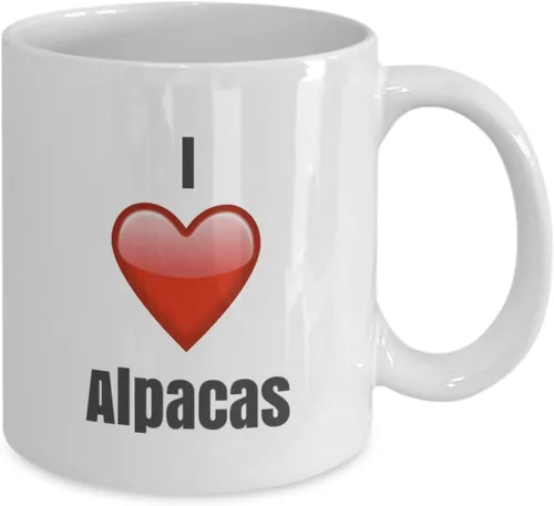 Vista 2 de I Love alpacas Regalos únicos de taza de café de cerámica Idea, 11onza, Blanco