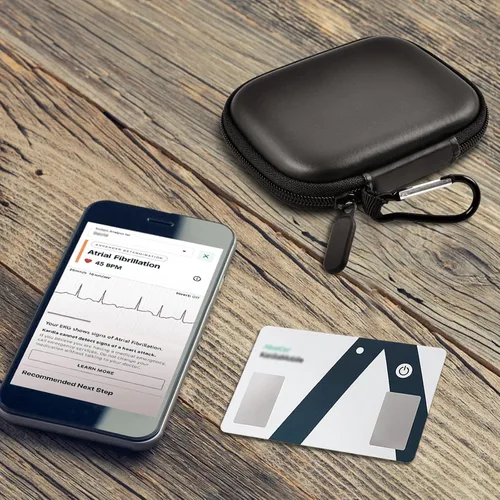 Vista 6 de GWCASE Funda compatible con KardiaMobile Card Wallet dispositivo de electrocardiograma personal, organizador de viaje para monitor