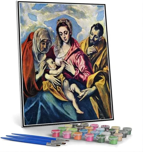 Vista 9 de Kits de pintura por números para adultos y niños festín en la casa de Simón Pintura por El Greco DIY pintura al óleo por números Kits de pintura por