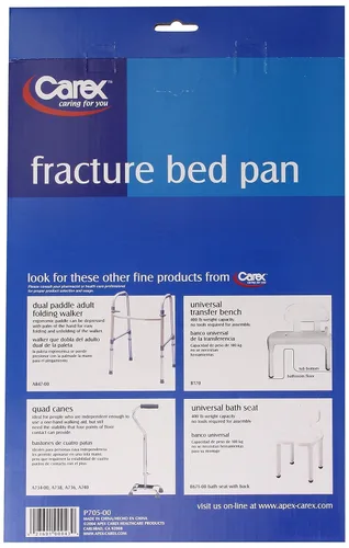 Vista 2 de Carex Sartén para fracturas con capacidad de 47.3 onzas, sartenes portátiles para ancianos, fácil de limpiar con asa trasera conveniente para un