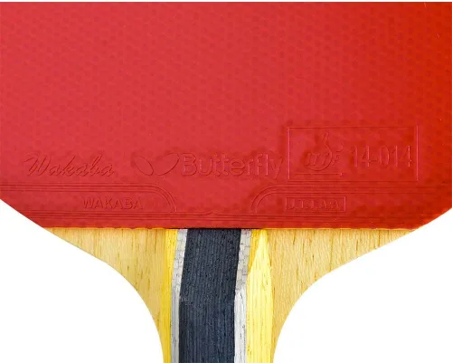 Vista 2 de Butterfly 603 Shakehand, raqueta de ping pong con funda