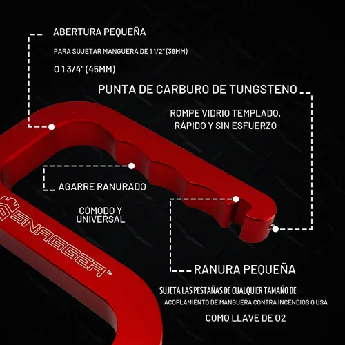 Vista 4 de Motis - Herramienta de Arrastre para Bomberos, una Potente Herramienta Multiusos para Bomberos, Herramientas de Bomberos, Roja