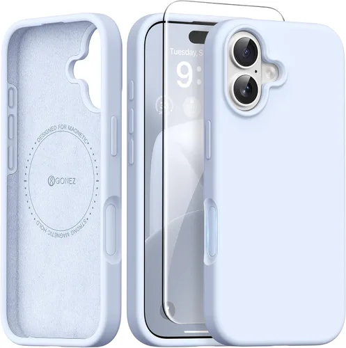 Vista 287 de GONEZ Funda magnética para iPhone 12 Case / 12 Pro Case, compatible con MagSafe, [protector de pantalla + protector de lente de cámara], funda