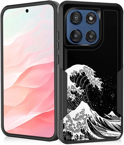 Vista 193 de Funda para Moto G Play 4G 2024, resistente de doble capa híbrida de policarbonato duro, goma suave, a prueba de golpes, funda protectora resistente