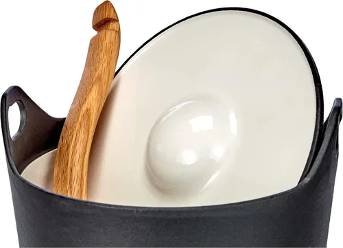 Vista 3 de Iittala Sarpaneva - Olla de hierro fundido con esmaltado negro, de 101 onzas líquidas (3 litros)