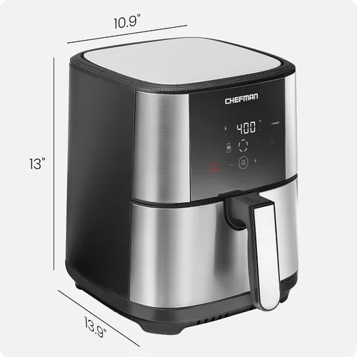 Vista 7 de Chefman TurboFry Touch - Freidora de aire táctil, tamaño familiar grande de 5 cuartos de galón, preajustes de control digital con un toque, papas