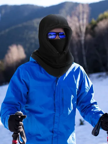 Vista 5 de Pasamontañas de camuflaje de caza, 3 piezas, capucha de sherpa, resistente al viento, para clima frío, deportes al aire libre de invierno