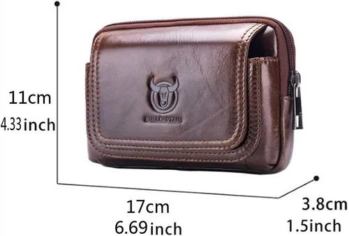 Vista 7 de Bolsa de cuero para cinturón de teléfono, bolsa horizontal para hombres, multiusos, con lazo, monedero, monedero, bolsa para teléfono celular